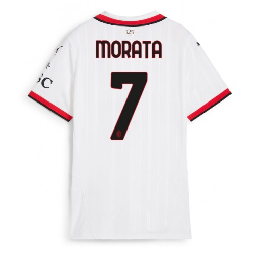 Fotbalové Dres AC Milan Alvaro Morata #7 Dámské Venkovní 2024-25 Krátký Rukáv